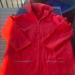 Red Hooded Zip-Up Jacket new XL
